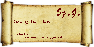 Szorg Gusztáv névjegykártya