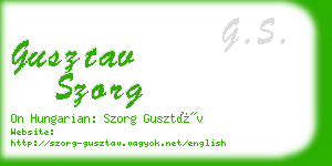 gusztav szorg business card